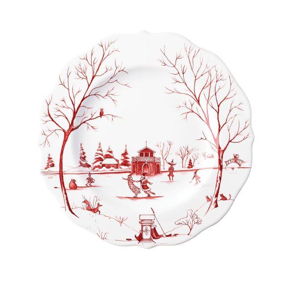 Country Estate Winter Frolic Melamine Dessert/Salad Plate Set/4