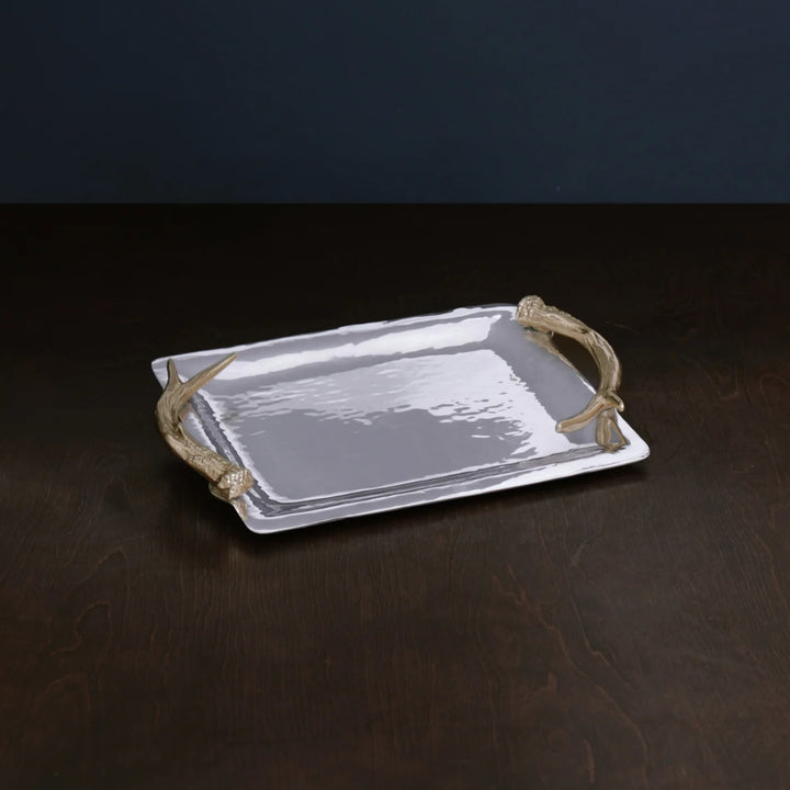 Western Antler Emerson Medium Tray with Gold Handles