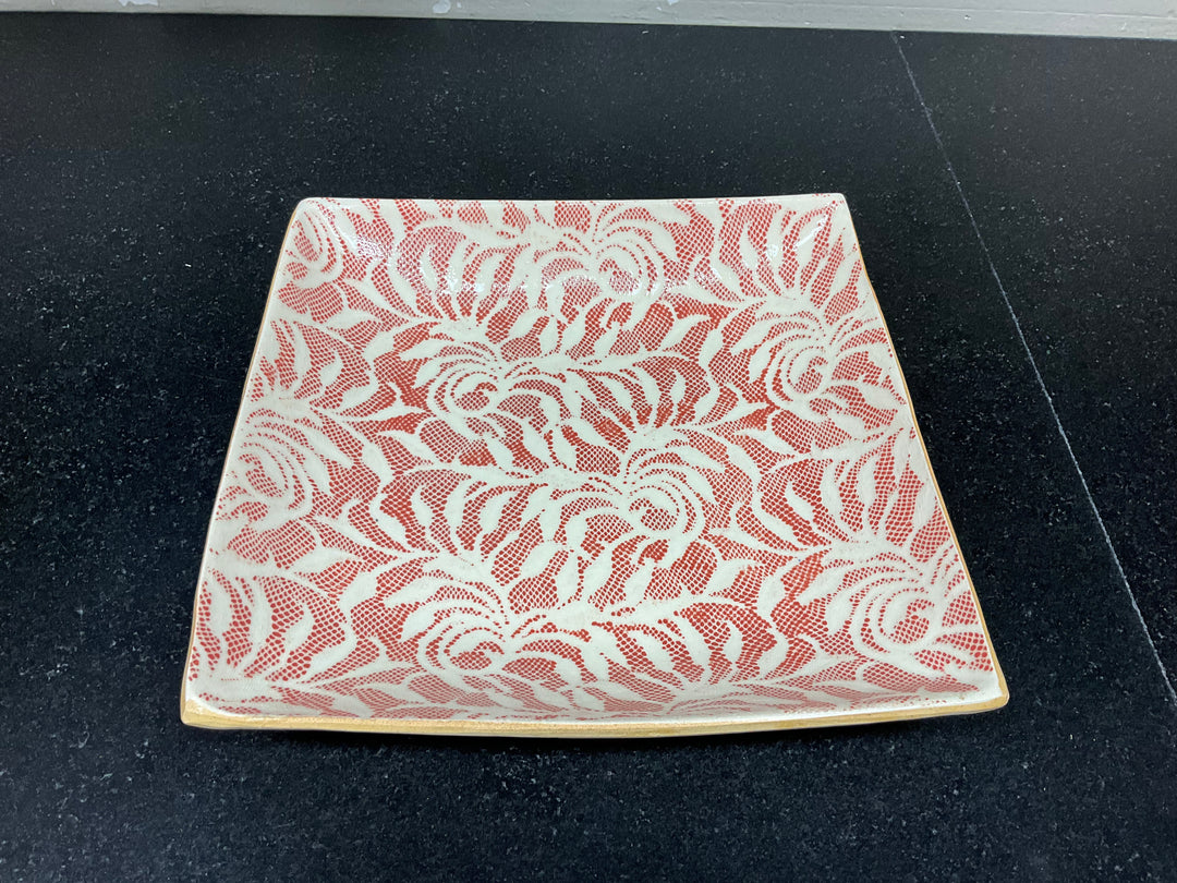 Laurel Poppy 9inch Square Tray