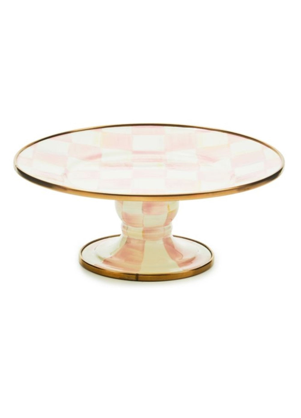 Rosy Check Pedestal Platter Mini