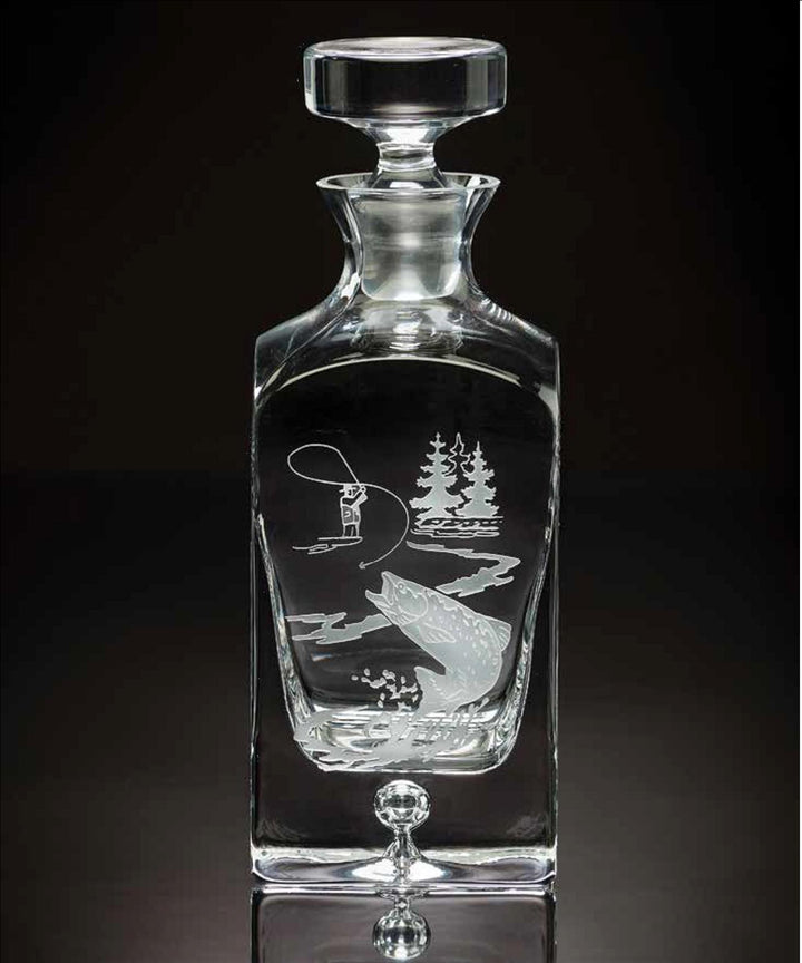 Fly Fishing Square Decanter