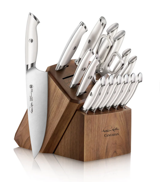 Thomas Keller Signature 17 Piece Knife Block Set White