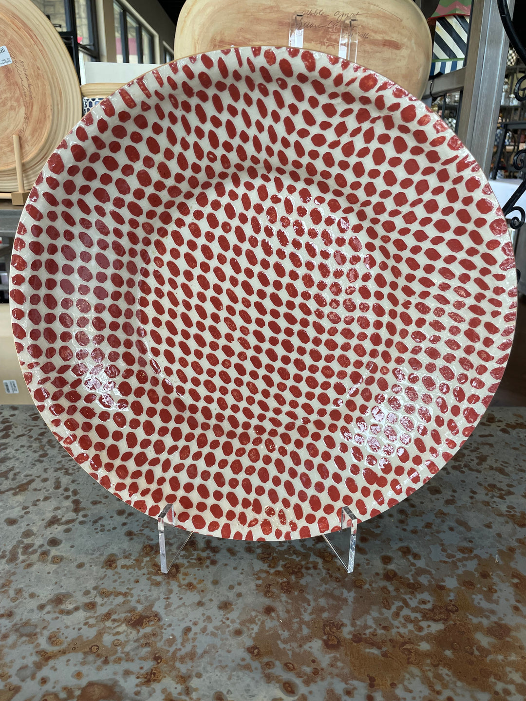 Dot Poppy 16" Centerpiece Bowl