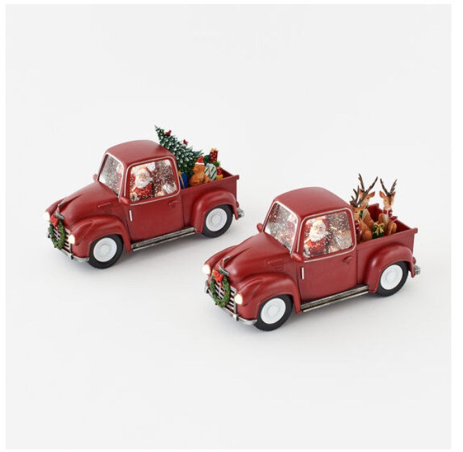 Swirly Glitter Santa Truck Christmas Tree