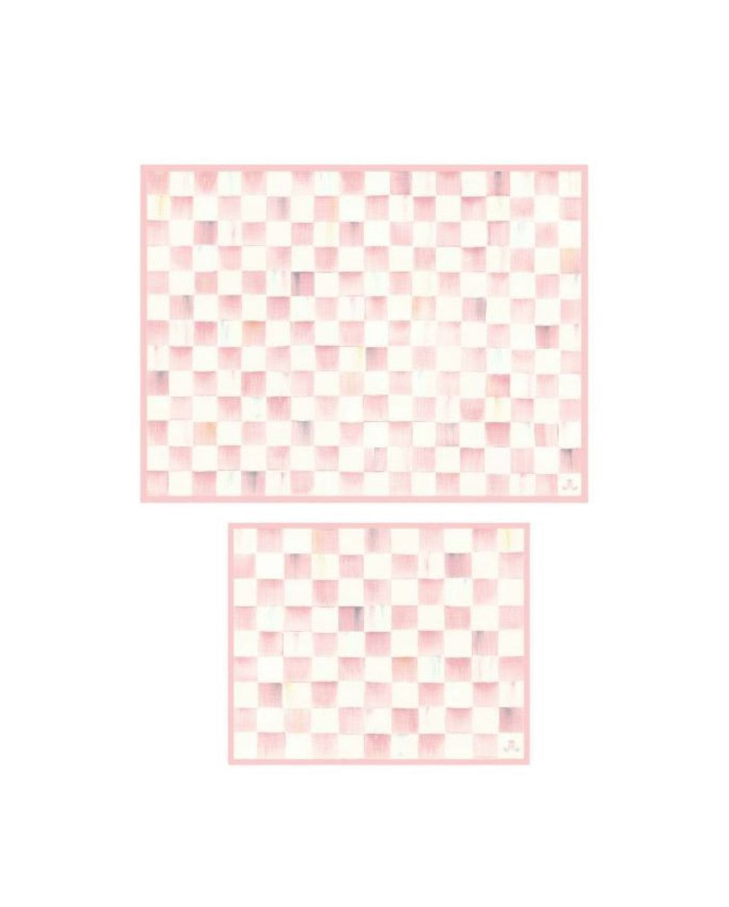 Rosy Check Glass Cutting Board set of 2