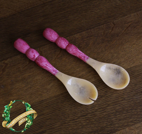 RESIN Rio Bubble Salad Servers - Pink