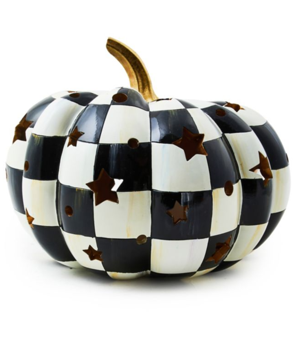 Courtly Check Illuminated Squashed Star Pumpkin