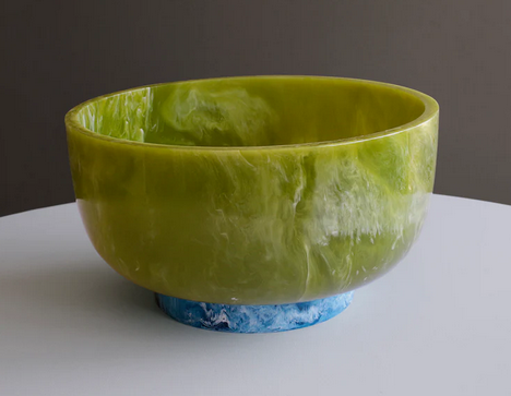 RESIN Rio Large Bowl with Base - Green/Blue