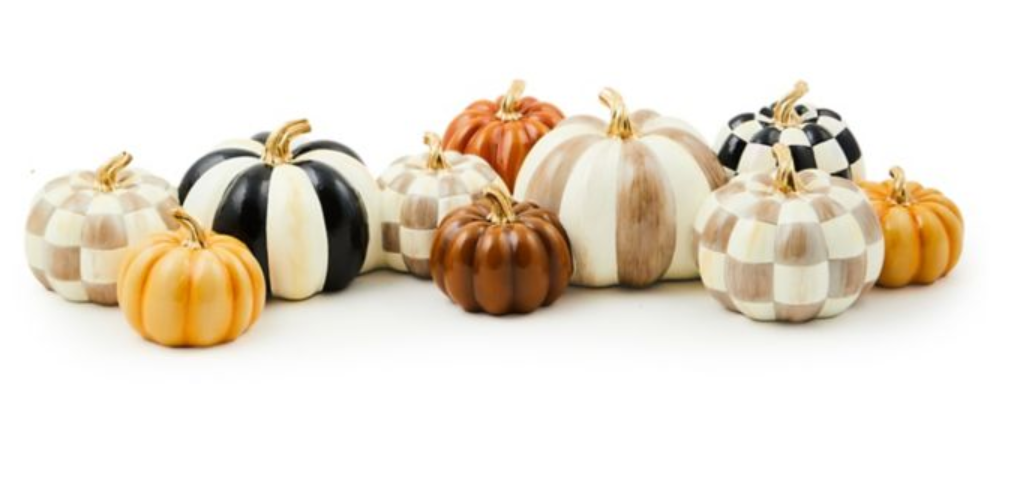 Autumnology Check & Stripe Pumpkin Cluster