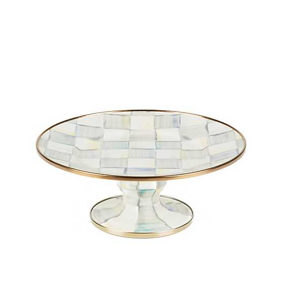 Sterling Check Enamel Pedestal Platter Mini