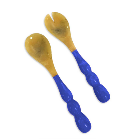 RESIN Rio Bubble Salad Servers - Blue