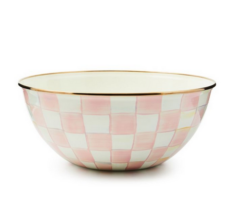 Rosy Check Enamel Everyday Bowl Large