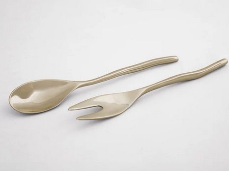 Sierra Modern Maia Large Salad Servers - Shiny Gold