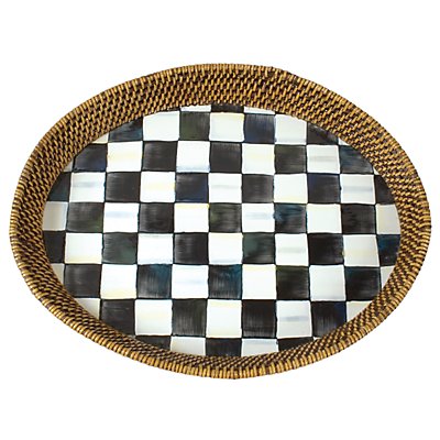 Courtly Check Rattan Party Tray