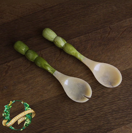 RESIN Rio Bubble Salad Servers - Green