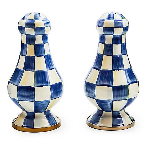 Royal Check Enamel Large Salt & Pepper Shakers