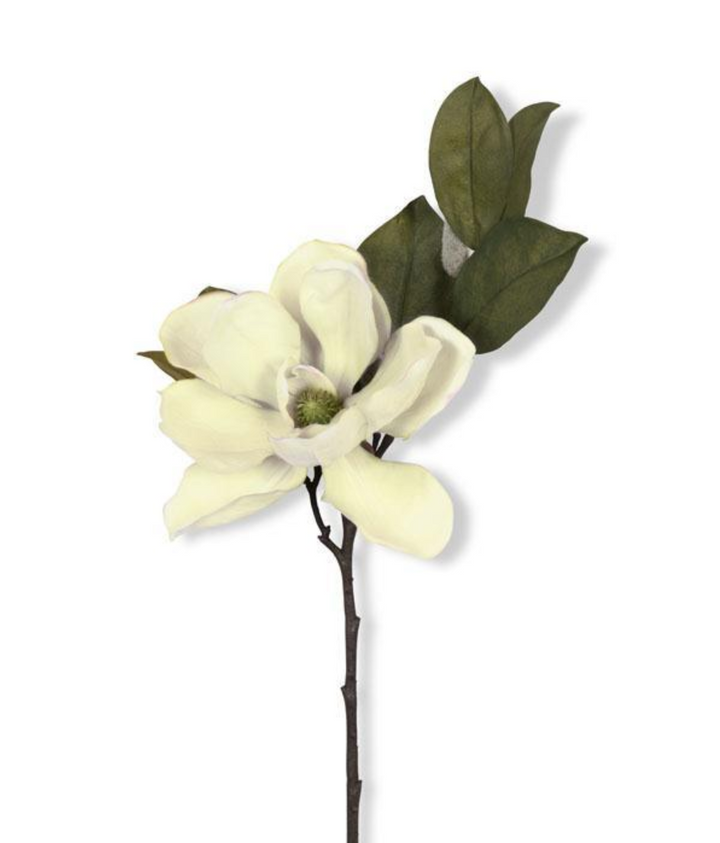 Cream Green Magnolia Spray 23 inch