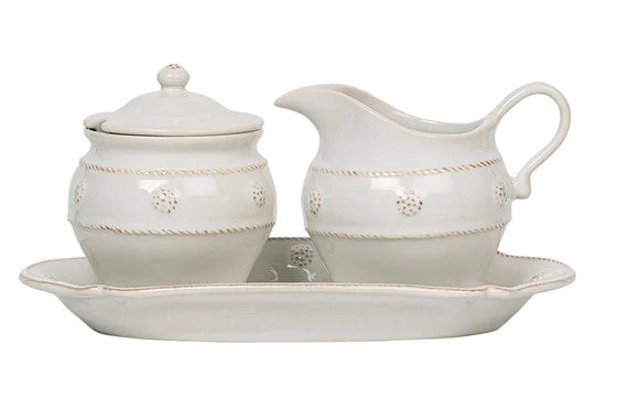 Berry & Thread Sugar and Creamer 3 Piece Set - Whitewash