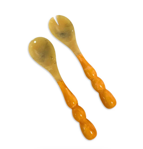 RESIN Rio Bubble Salad Servers - Orange