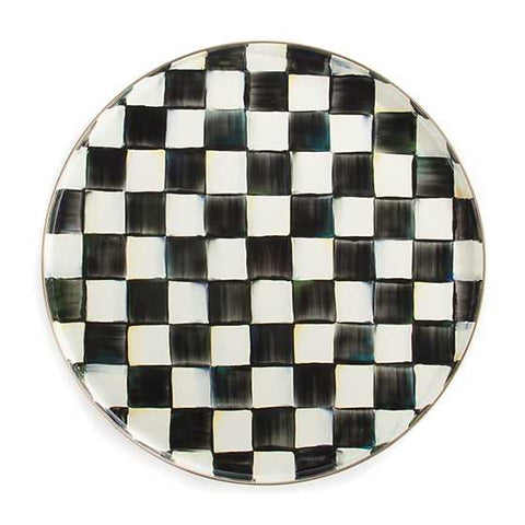 Courtly Check Enamel Round Tray