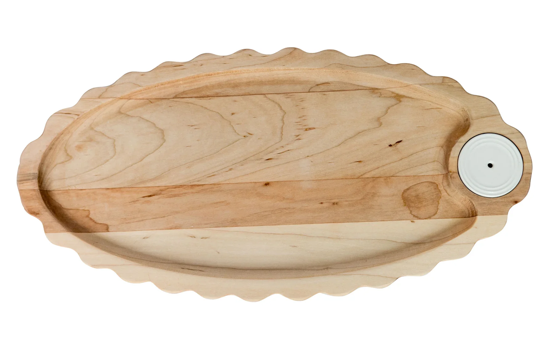 Scalloped Anniversary Tray Maple