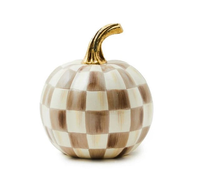 Mocha Check Pumpkin Mini