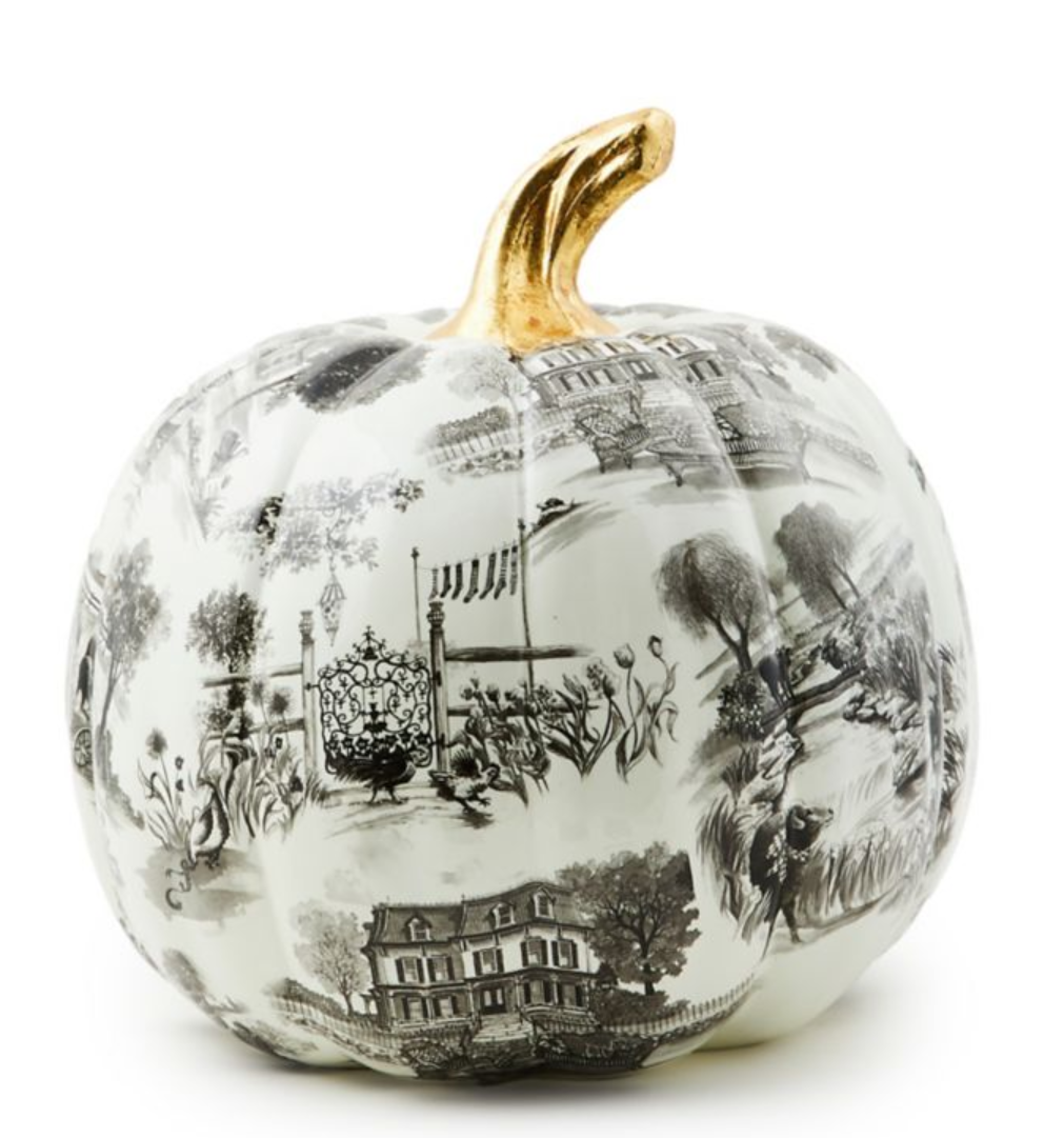 Black Toile Pumpkin Large