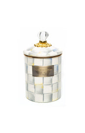 Sterling Check Enamel Canister Medium