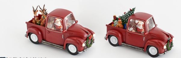 Swirly Glitter Santa Truck Christmas Tree