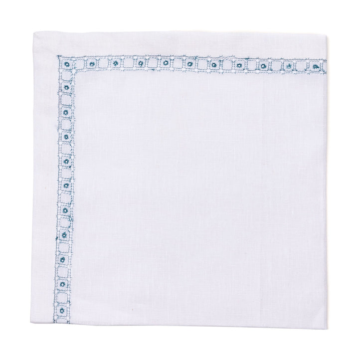 Heirloom Embroidered Napkin Light Aqua