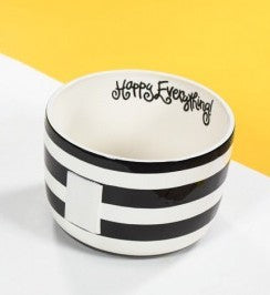 Black Stripe Happy Everything Big Bowl