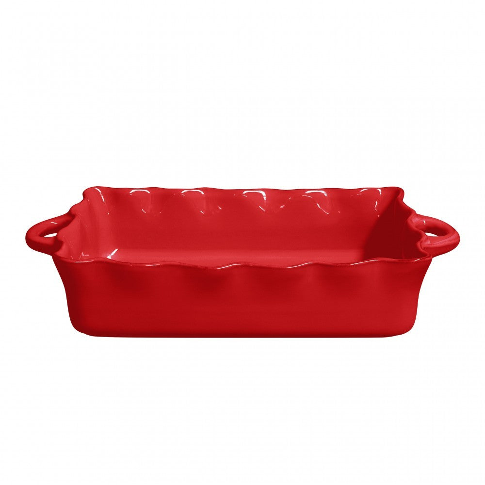 Rectangular Ruffled Baker Large Red