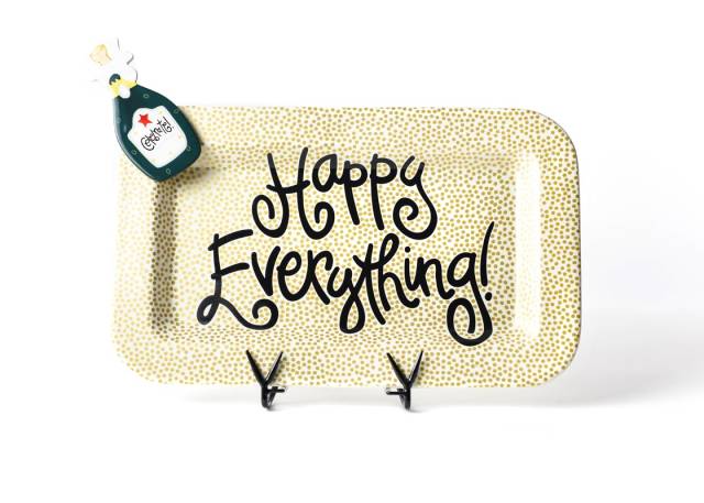 Gold Small Dot Happy Everything Mini Rectangle Platter