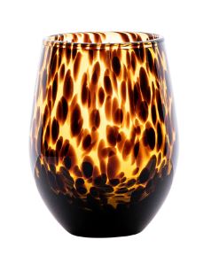 Puro Tortoiseshell Stemless Wine Glass