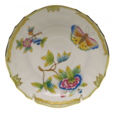 Queen Victoria Green Border Canton Tea Saucer