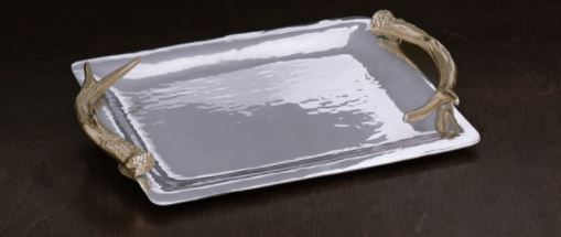 Western Antler Emerson Medium Tray with Gold Handles