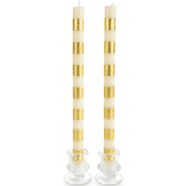 Bands Dinner Candles Set of 2 Gold