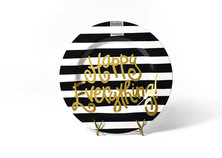 Black Stripe Happy Everything Big Round Platter