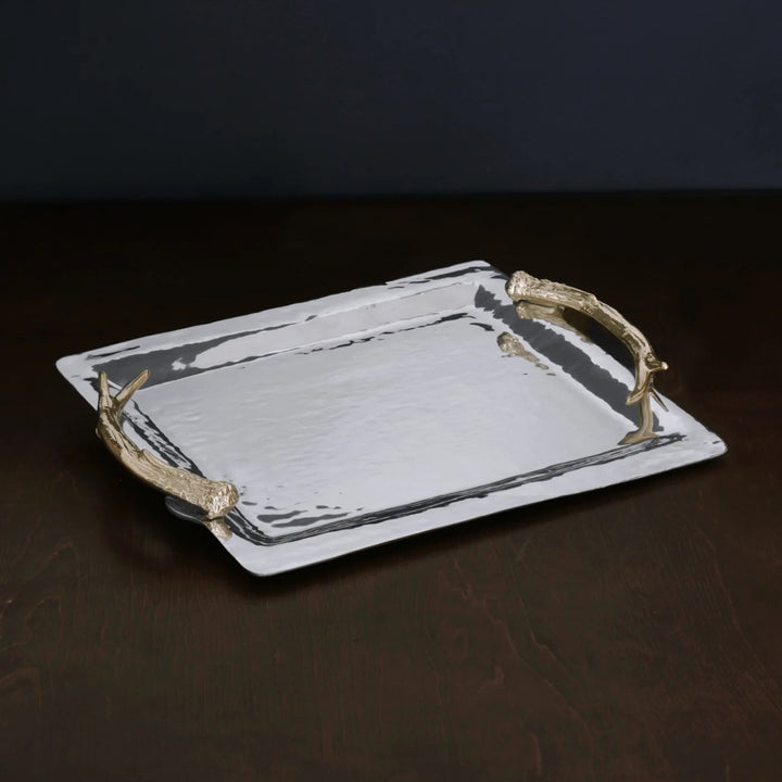 Western Antler Emerson Large Tray with Gold Handles