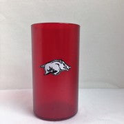 U of A Hog 20 oz Tumbler Ruby with Solid White Hog