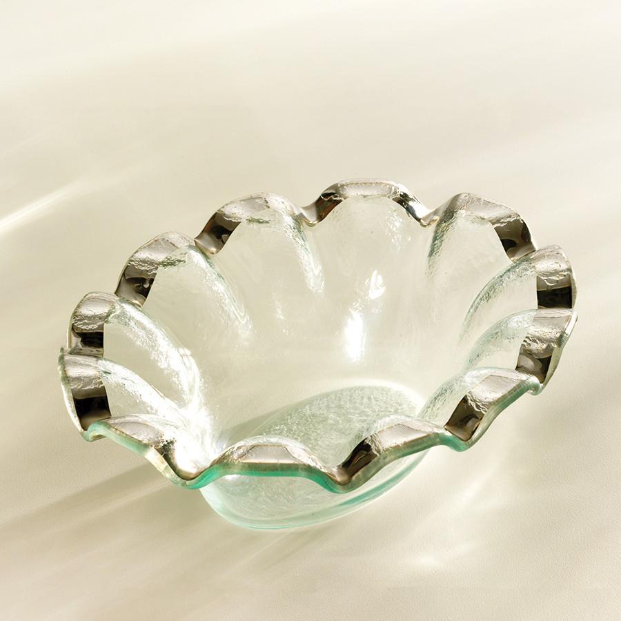 Ruffle Oval Dip Bowl Platinum