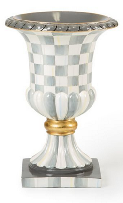 Sterling Check Pedestal Tabletop Urn