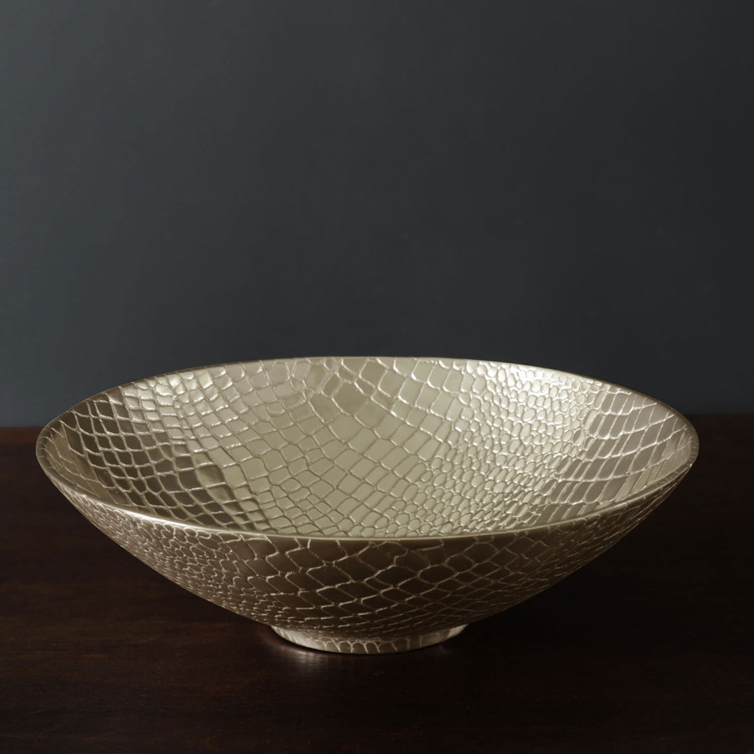 Sierra Modern Croc Large Bowl Gold