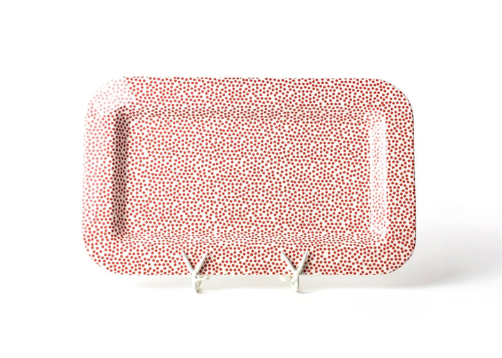 Red Small Dot Mini Rectangle Platter