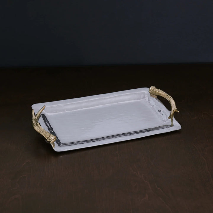 Western Antler Emerson Long Rectangular Tray with Gold Handles