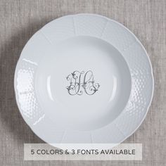 Weave Rim Soup With Monogram