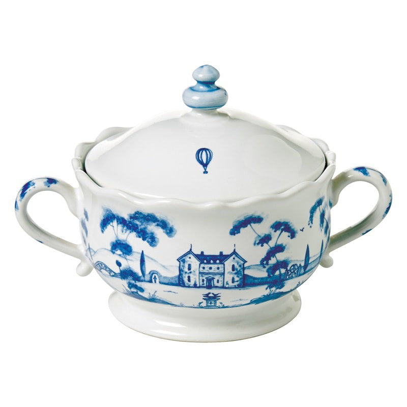 Country Estate Delft Blue Sugar Pot