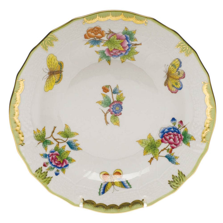 Queen Victoria Dessert Plate Green Border