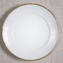 Weave  gold Rimmed  White Dinner 10.75"