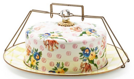 Wildflowers Enamel Cake Carrier Pink